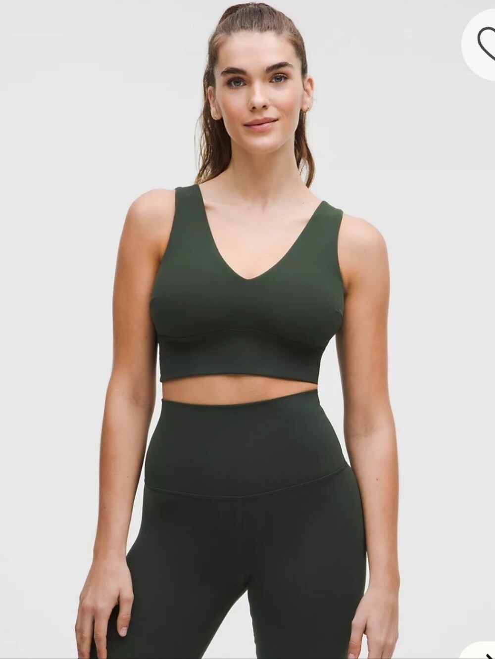lululemon Align Green V-Neck BraLight Support Size Large